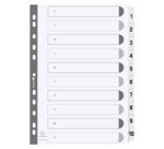 Intercalaire A4 polypropylène blanc Exacompta 10 onglets numériques - 1 jeu