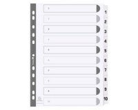 Intercalaire A4 polypropylène blanc Exacompta 10 onglets numériques - 1 jeu