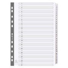 Div Mylar Dividers A4 White 1-31 - White