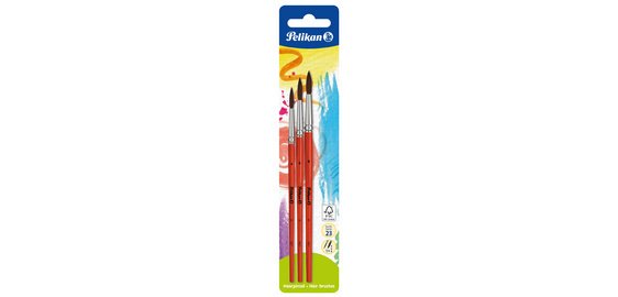 Set of fine bristle brushes, 12 pieces, assorted