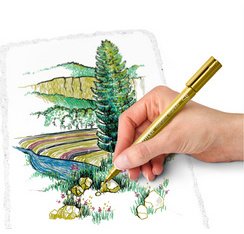 Staedtler Metallic marker, étui de 6 pièces en couleurs assorties + Pigment Liner gratuit