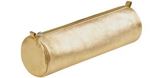 Clairefontaine Leather Round Pencil Case - #5.5x22cm - Cherry