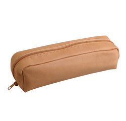 Trousse rectangulaire, cuir naturel