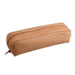 Trousse rectangulaire, cuir naturel