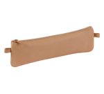 CUIR NATUREL Trousse plate 22x6 cm. - Naturel