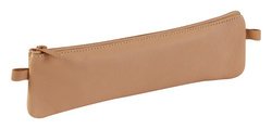 Trousse plate, cuir naturel