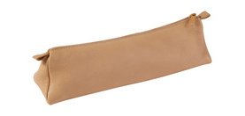 Trousse trapèze, cuir naturel