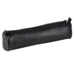 CUIR NOIR Trousse ronde Ø5,5x22 cm. - Noir
