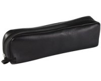Clairefontaine black leather rectangular pencil case, 21x4x6cm, 1 pack of 6 - black