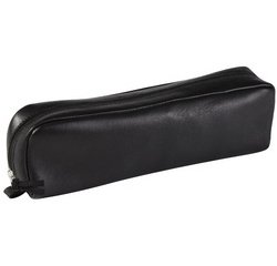 Clairefontaine black leather rectangular pencil case, 21x4x6cm, 1 pack of 6 - black