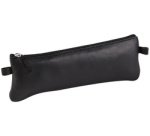 CUIR NOIR Trousse plate 22x6 cm. - Noir