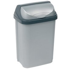 Vuilnisbak 'Rasmus', 10 liter, zilverkleurig