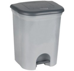 Poubelle à pédale 'torge', 2x 11 litre, argent