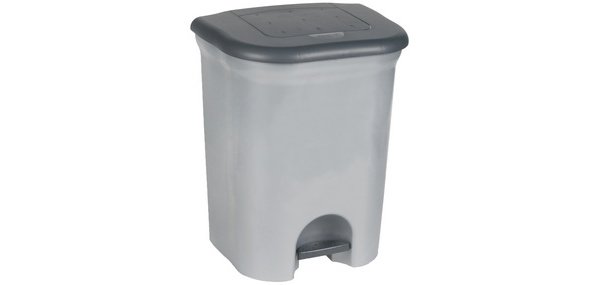 Poubelle à pédale 'torge', 2x 11 litre, argent