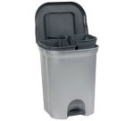 Poubelle à pédale 'torge', 2x 11 litre, argent