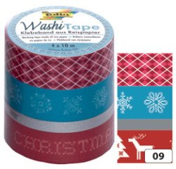 Rubans autocollants déco Washi-Tape NOEL RETRO,
