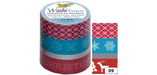 Rubans autocollants déco Washi-Tape NOEL RETRO,