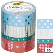 Rubans autocollants Noël Washi-Tape HOTFOIL ARGENT III