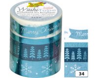 Rubans autocollants Noël Washi-Tape HOTFOIL BLEU GLACE