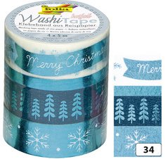 Rubans autocollants Noël Washi-Tape HOTFOIL BLEU GLACE