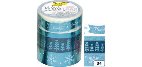 Rubans autocollants Noël Washi-Tape HOTFOIL BLEU GLACE