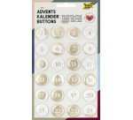 'Buttons' pour calendrier de l'Avent, nacré, en tôle