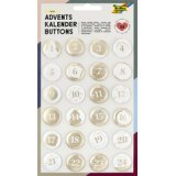 'Buttons' pour calendrier de l'Avent, nacré, en tôle