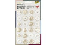 'Buttons' pour calendrier de l'Avent, nacré, en tôle