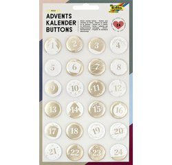 'Buttons' voor adventskalender parelmoer in staalplaat