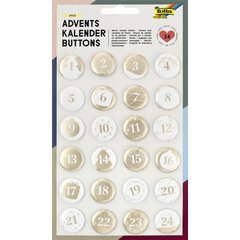 'Buttons' pour calendrier de l'Avent, nacré, en tôle