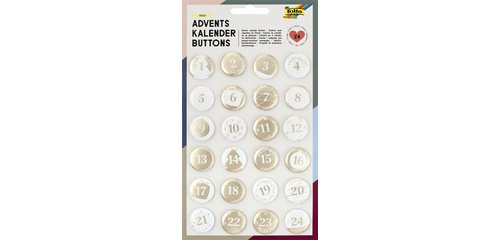 Buttons for Advent calendar, pearly, made of sheet metal