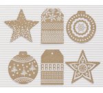 Etiquette cadeau 'Noël Hotfoil', avec ficelle