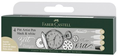 FABER-CASTELL Feutre PITT artist pen, étui de 4