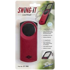 Rechthoekige loep SWING-IT, met ledlampje, metallic