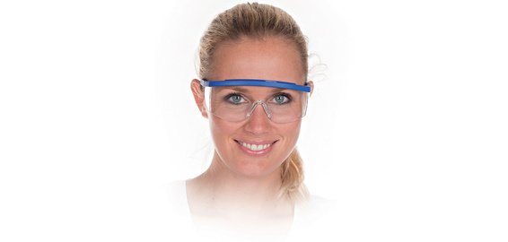 Lunettes de protection BLEU, verres transparents