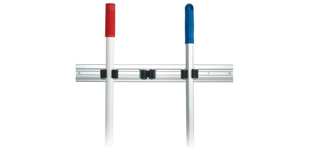 Porte-balai TRIO, rail aluminium pour 3 manches