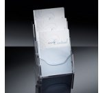 Porte-brochures de table, acrylique, A4, avec 3