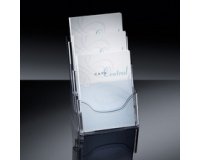 Brochurehouder tafelmodel in acryl A4 met 3 vakken