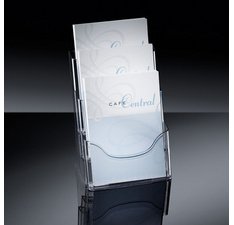 Porte-brochures de table, acrylique, A4, avec 3 compartiments