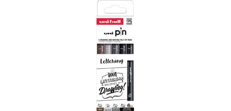 Fineliner Uni-ball Pin Brush Art set à 5 stuks assorti