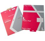 Boîte postale S, en carton, rouge / gris