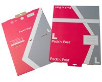 Boîte postale S, en carton, rouge / gris