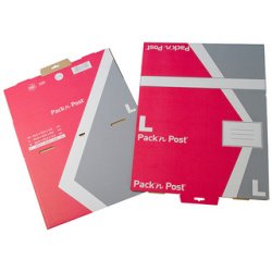 Boîte postale S, en carton, rouge / gris