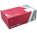 Boîte postale S, en carton, rouge / gris