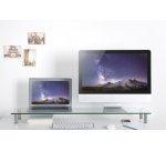 Support pour écran, extra large, acier / verre