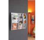 Porte-brochures mural Quick fit, 4 compartiments