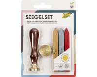 Ensemble de cire à cacheter, avec manche en bois