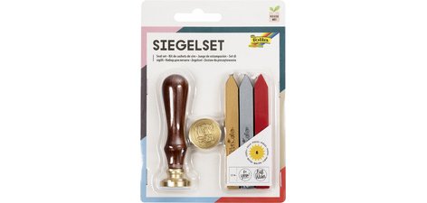 Ensemble de cire à cacheter, avec manche en bois
