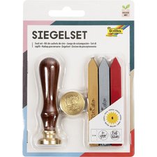 Set van zegellak, met houten handvat
