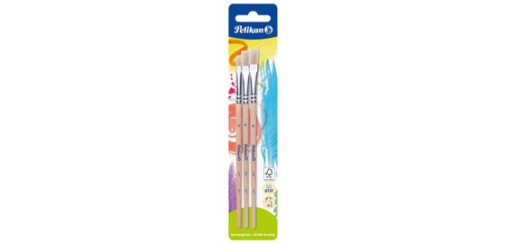 Pelikan set pinceaus S613F, blister avec 3 pièces, nr 4, 6 et 8